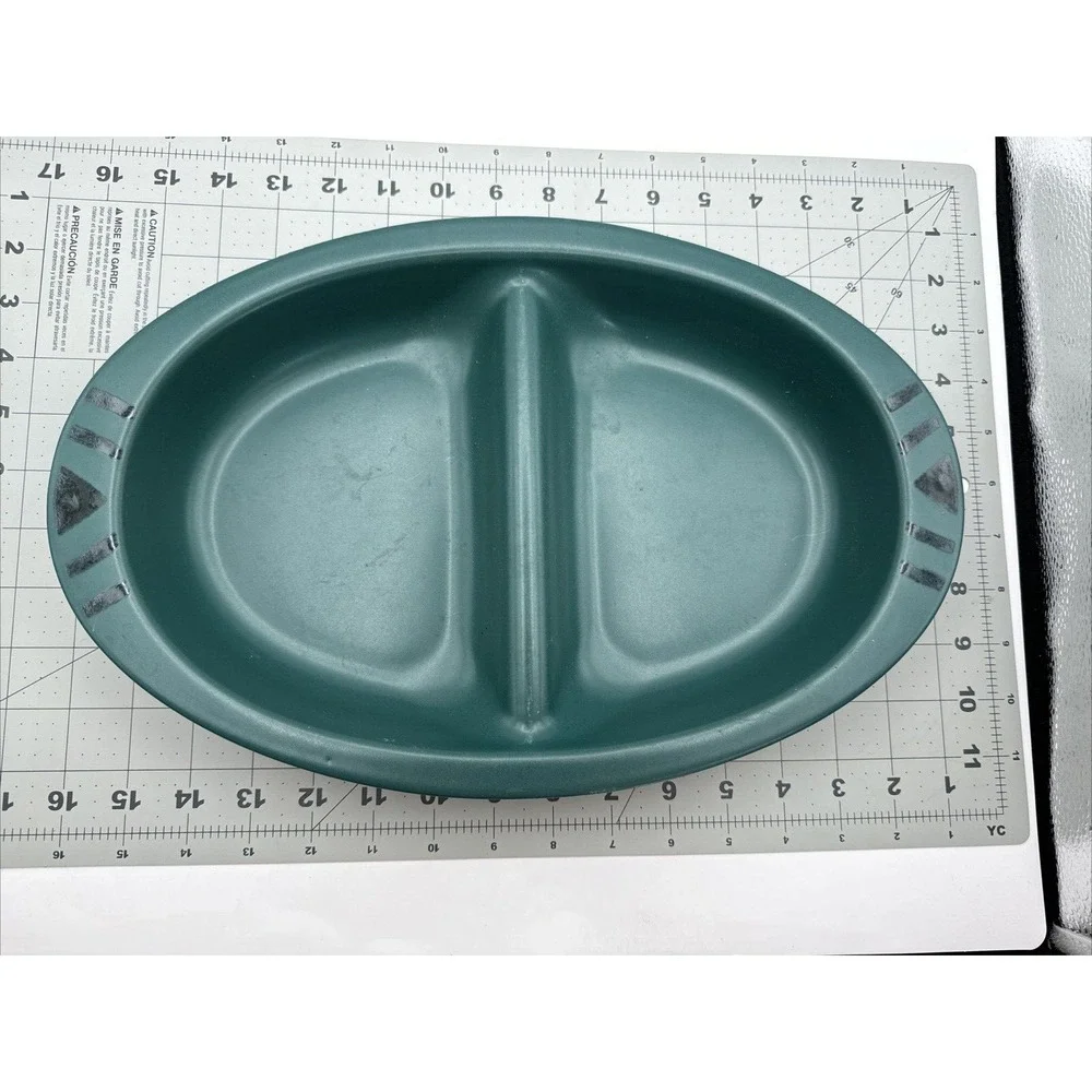 Pfaltzgraff Solstice Dark Green‎ Divided Vegetable Serving Dish Platter